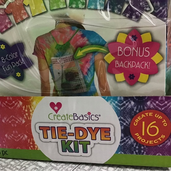 NEW CreateBasics Tie-Dye Kit + Pair Girls Ribbed Cotton Blend Shorts (12-14) - Picture 3 of 12